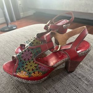 L’ Artiste colorful artisan sandals